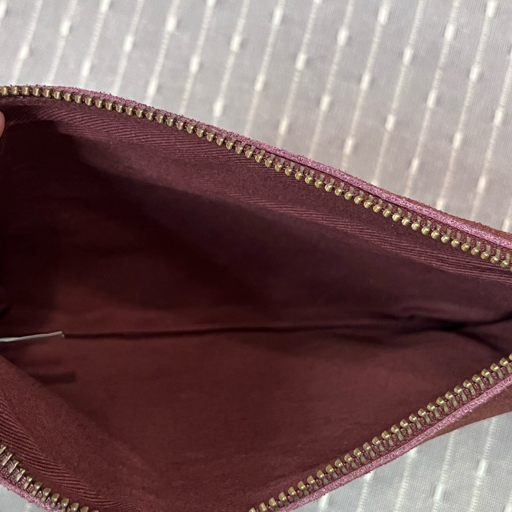 NWT Wine Leather Pouch or Clutch